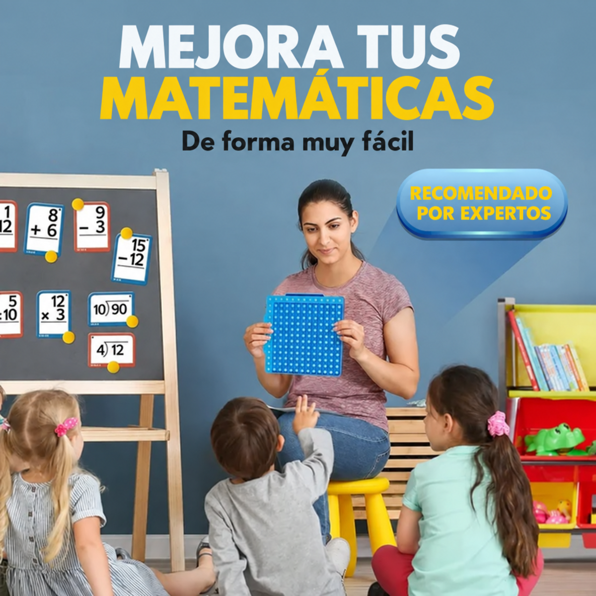 KinderMath™ – Tablero Montessori 4 en 1 para Aprender Matemáticas