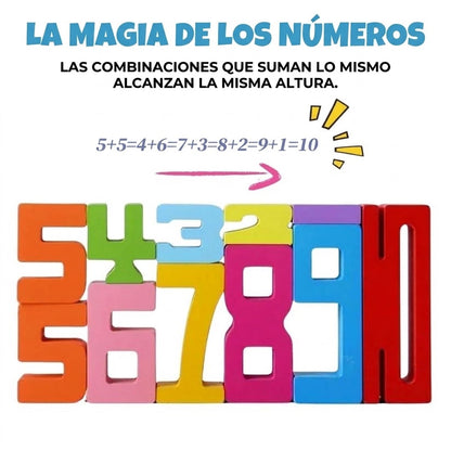 Números Montessori Apilables de Madera – Juego Educativo +2 años