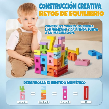 Números Montessori Apilables de Madera – Juego Educativo +2 años