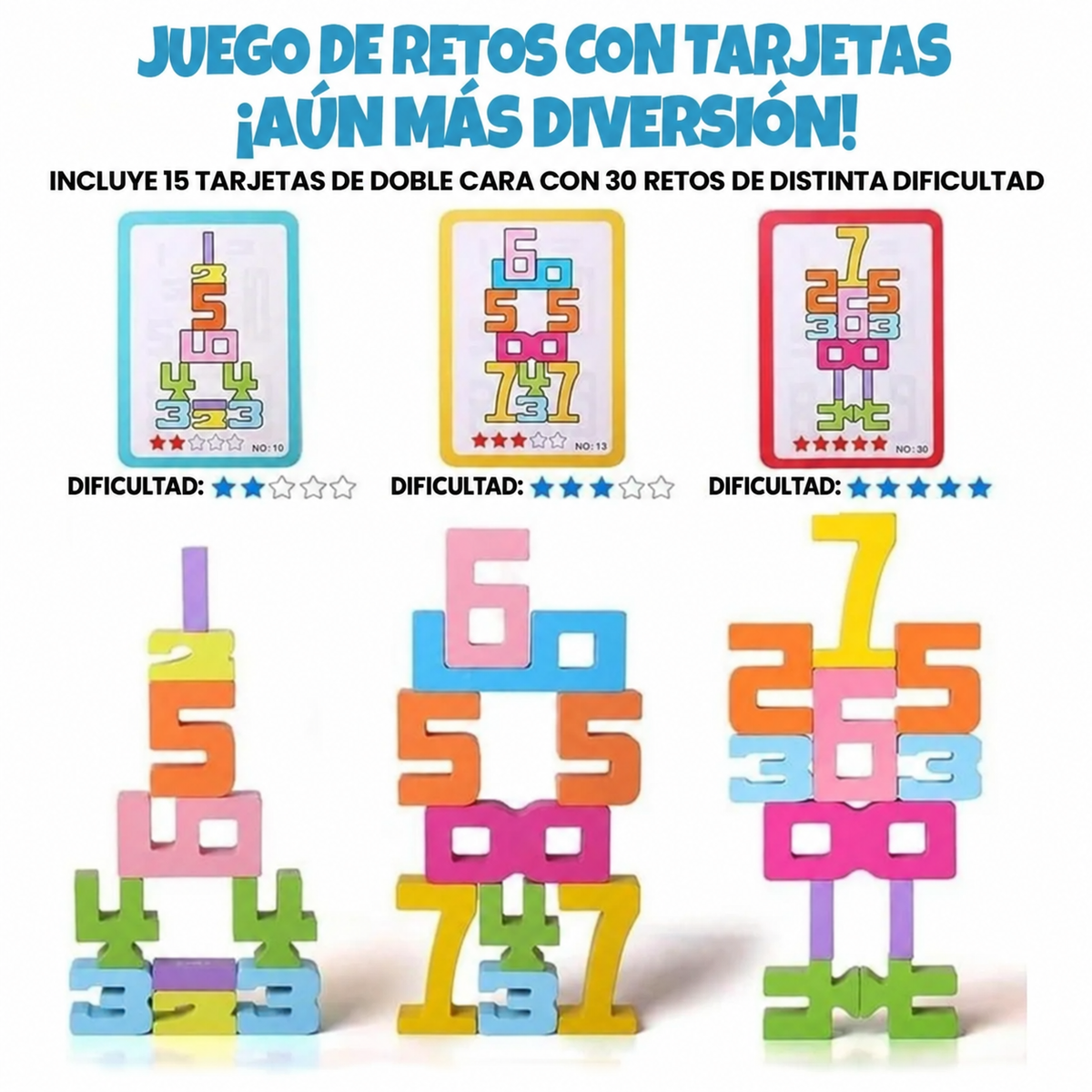 Números Montessori Apilables de Madera – Juego Educativo +2 años