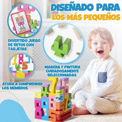 Números Montessori Apilables de Madera – Juego Educativo +2 años