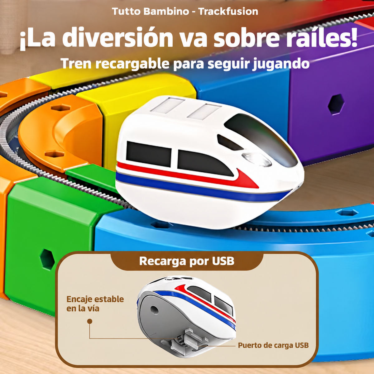 TrackFusion - Circuito de tren 3D para pequeños constructores